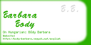 barbara body business card